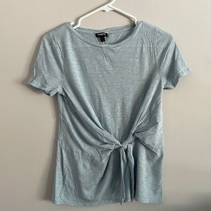 Express blue tee with knot detail. Size XS.